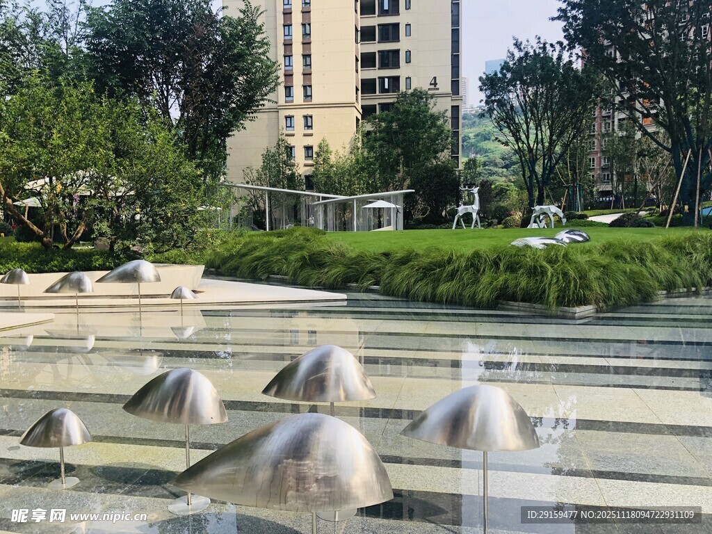 城市喷泉景观现代园林之美