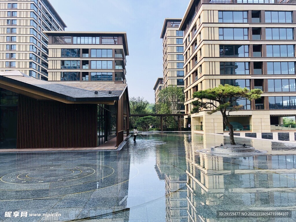 现代都市水景住宅景观