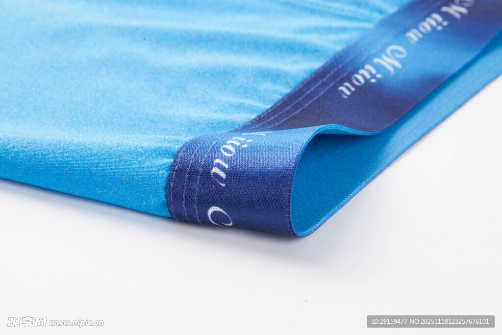 蓝色布料细节特写