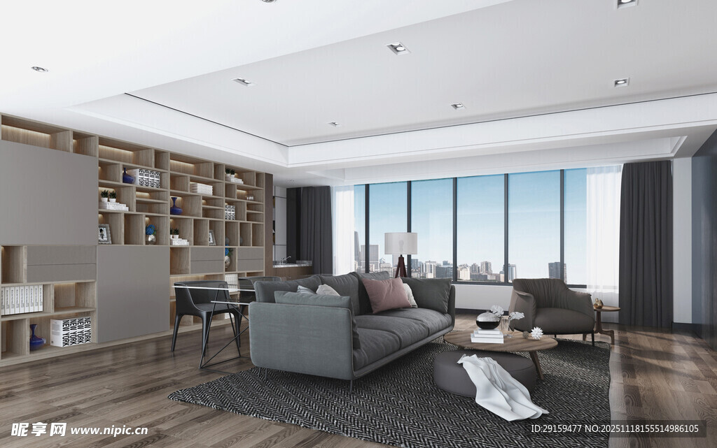 现代简约风宽敞客厅空间