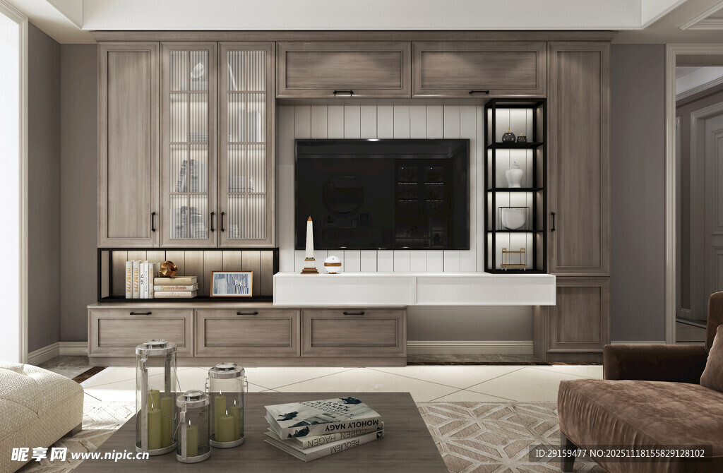 现代简约风客厅电视墙设计