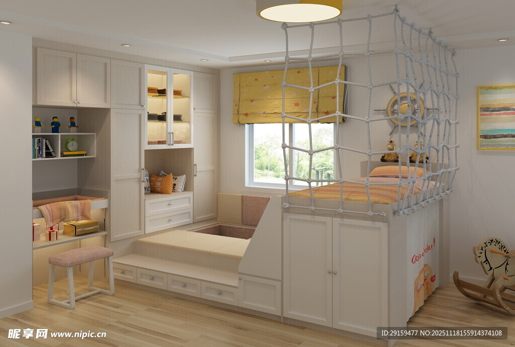 简约温馨儿童房榻榻米设计