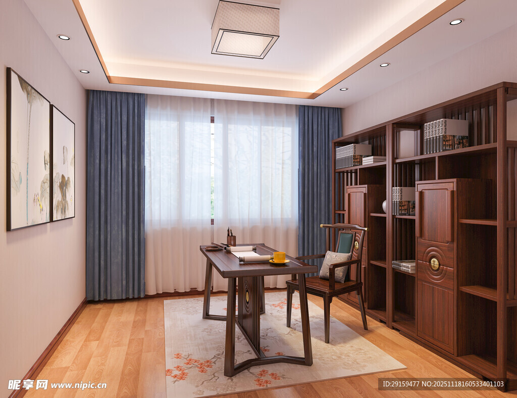 中式书房典雅静谧空间