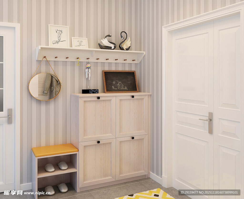 简约入户鞋柜收纳空间