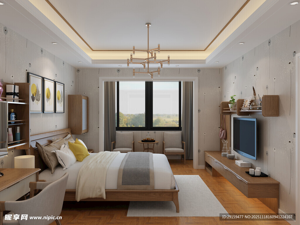 现代简约风温馨卧室空间