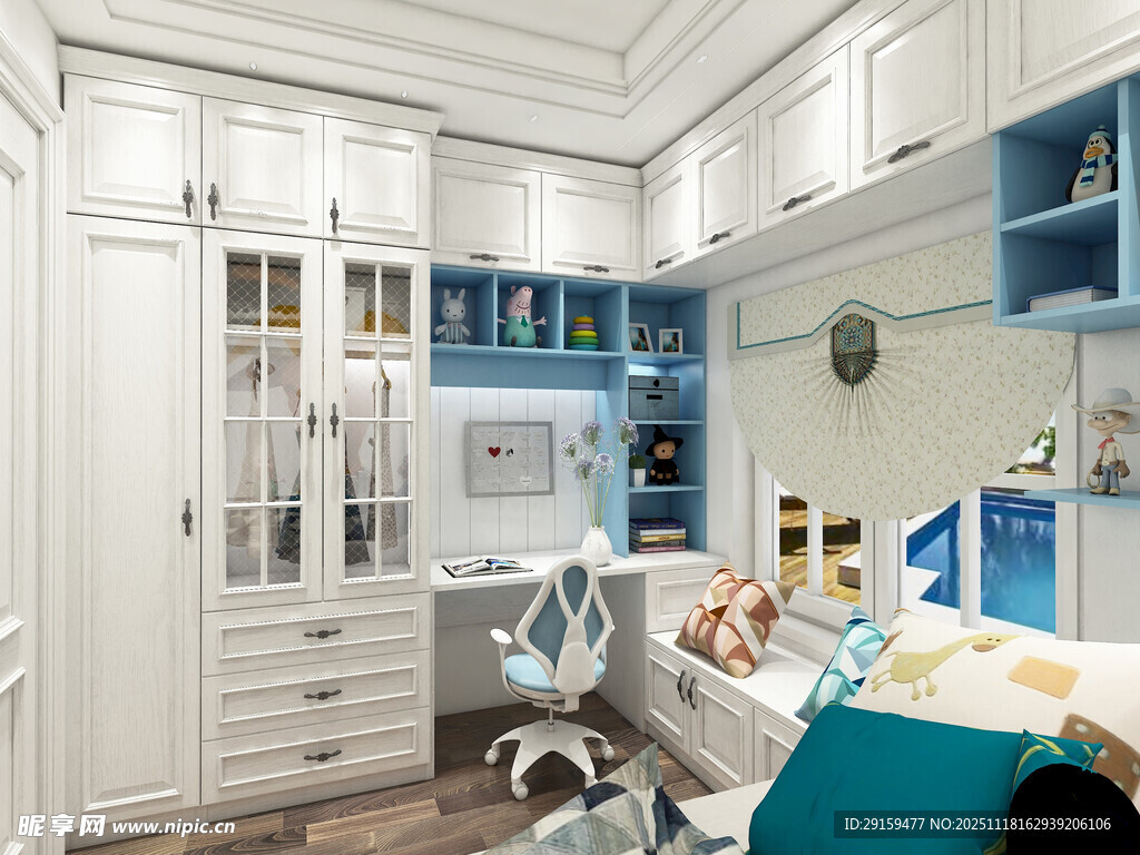 现代简约风白色系书房