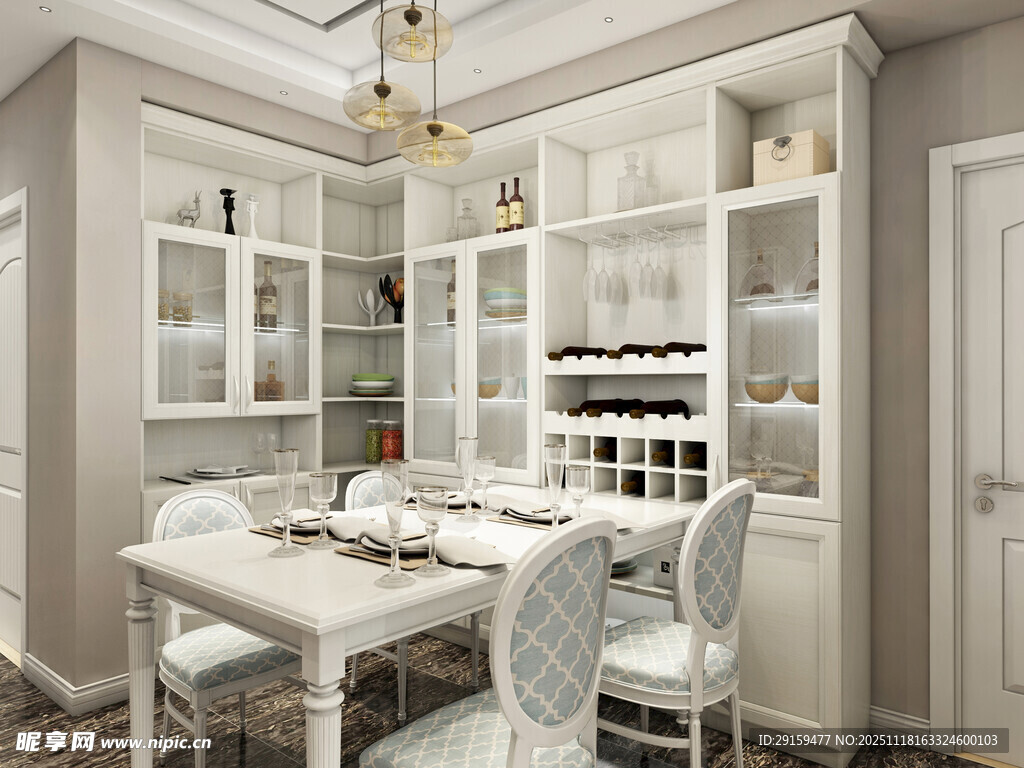 现代简约风餐厅酒柜设计