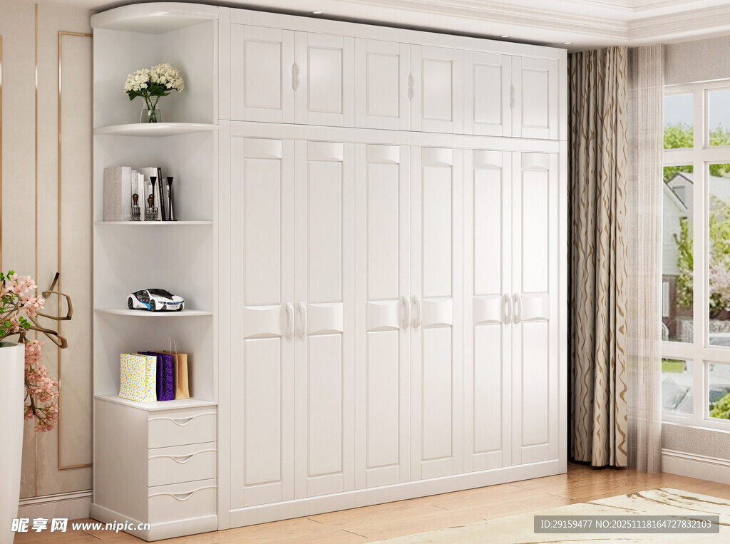 简约白色大容量衣柜