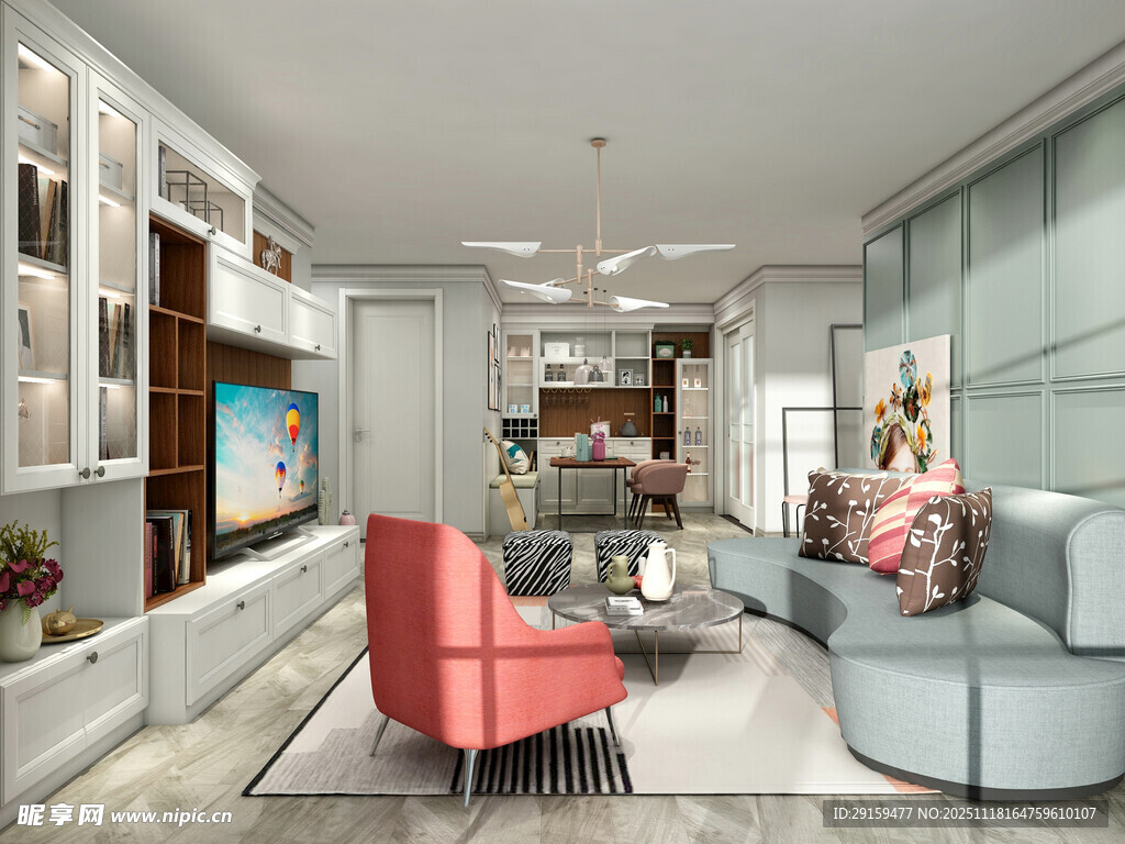 现代简约风客厅室内设计