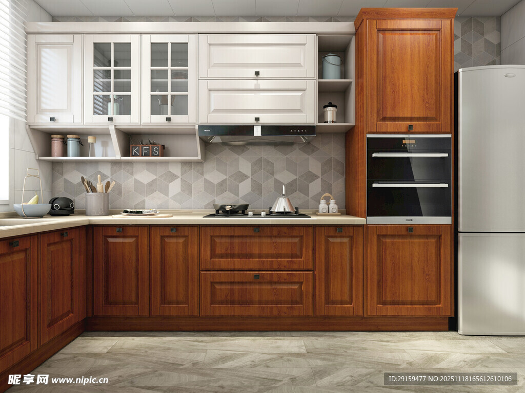 现代风格木质厨房空间