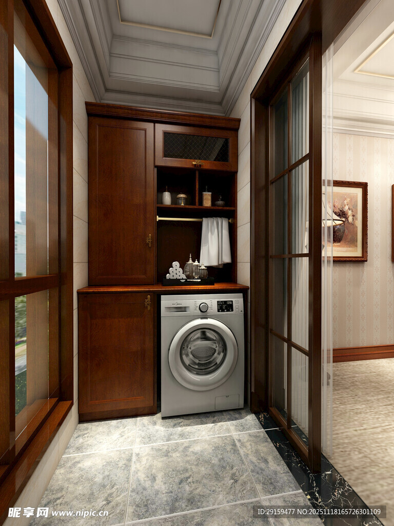 现代风格洗衣房走廊设计