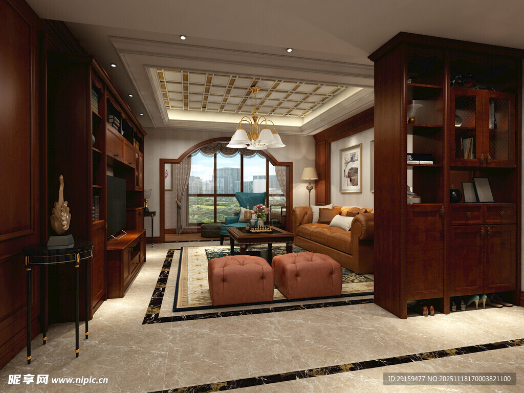 中式典雅客厅室内设计