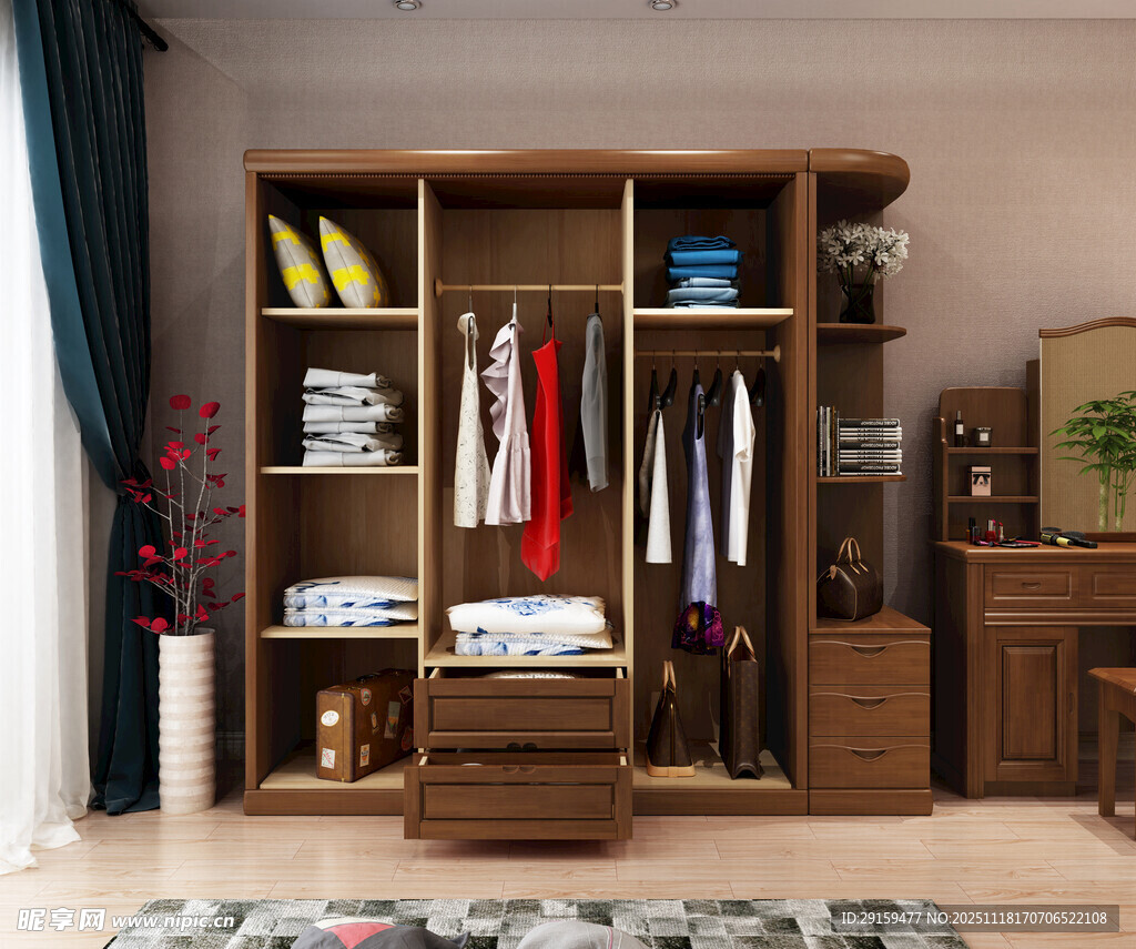 实木衣柜打造家居收纳空间