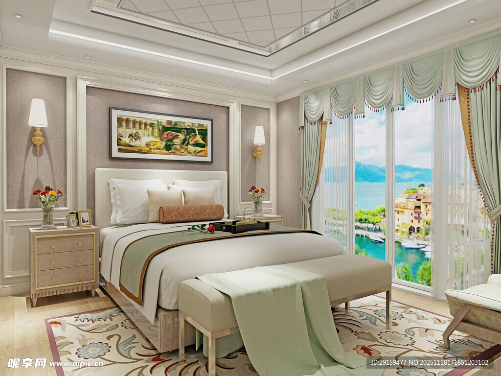 现代简约风温馨卧室空间