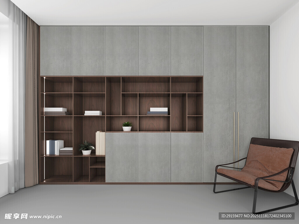 现代简约风格书房一角