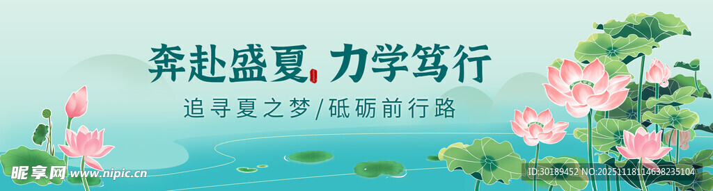 荷花海报设计展板