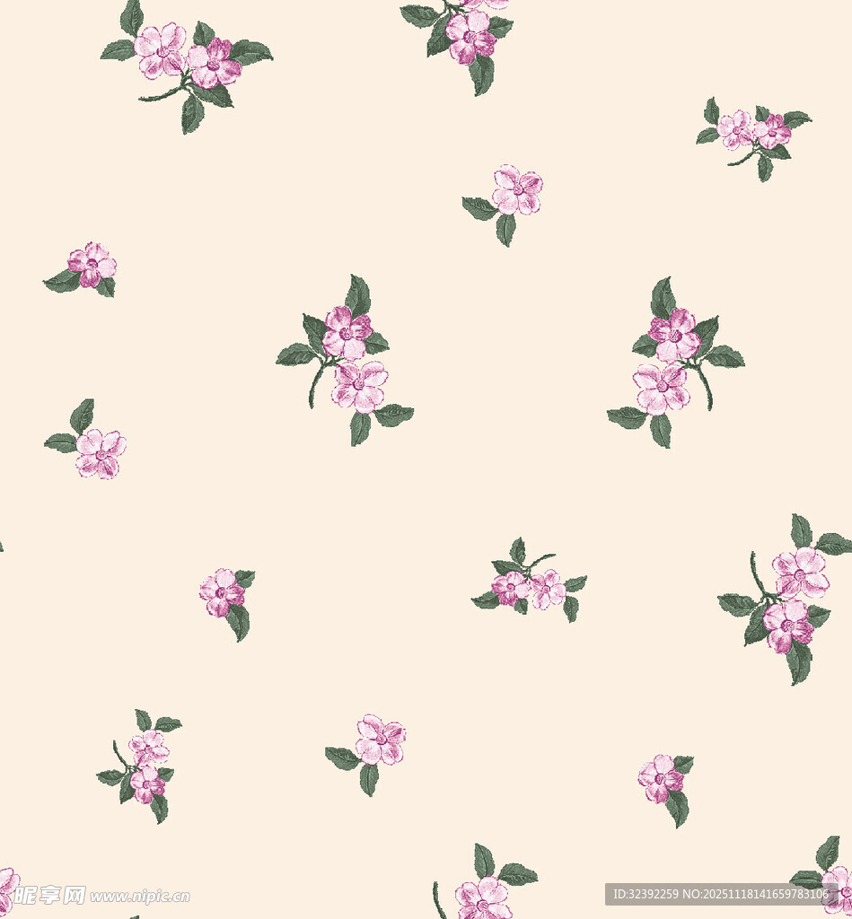 粉色小花简约图案背景