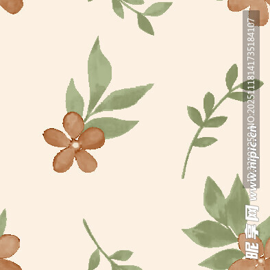 花卉绿叶简约图案背景