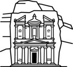 佩特拉古城建筑轮廓图
