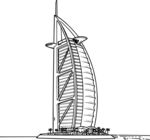迪拜帆船酒店建筑线条图