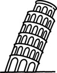 简约风比萨斜塔图案