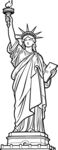 自由女神像黑白线条图