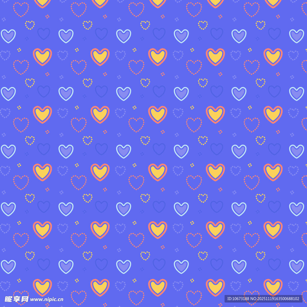 蓝色爱心图案背景纹理