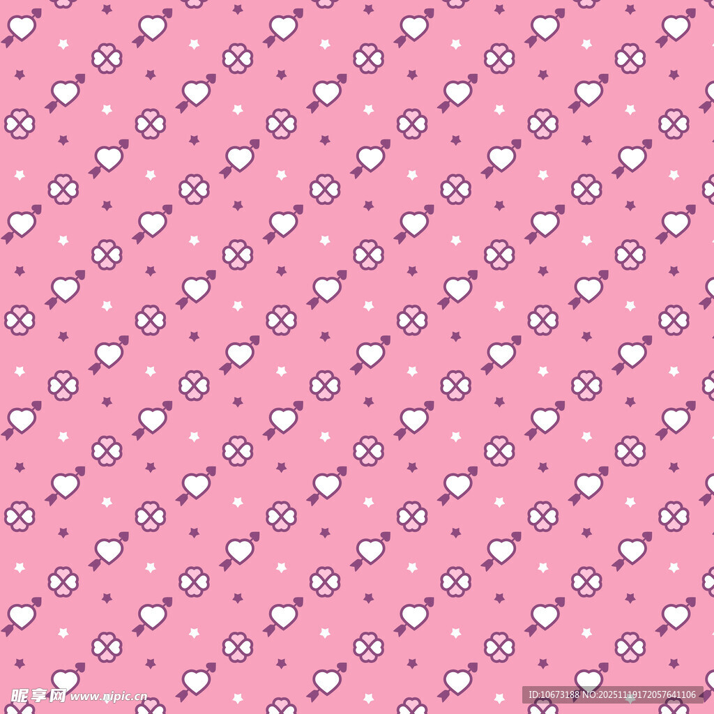 粉色爱心碎花图案背景