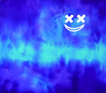 蓝色炫光笑脸图案背景