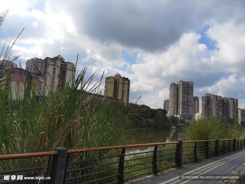 城市河畔风景
