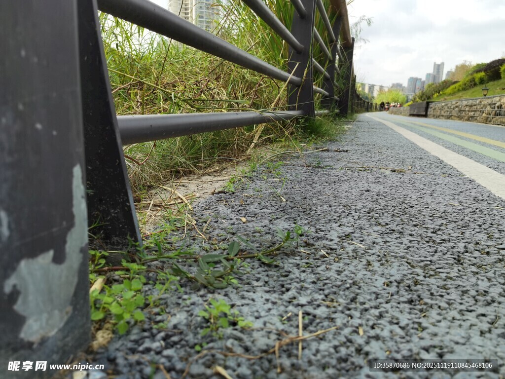 乡村碎石小径与木栅栏