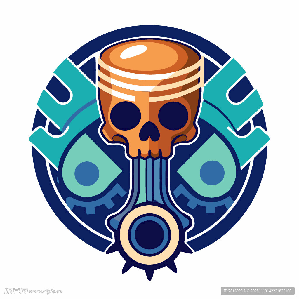 骷髅活塞机械风标志