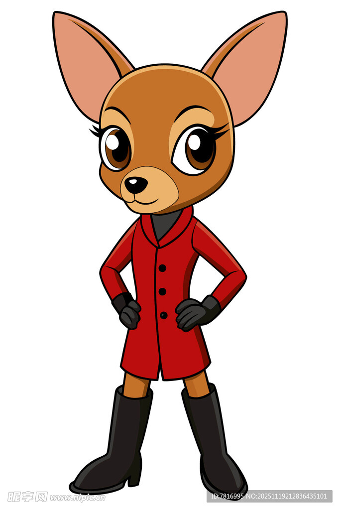 穿红衣的卡通小鹿