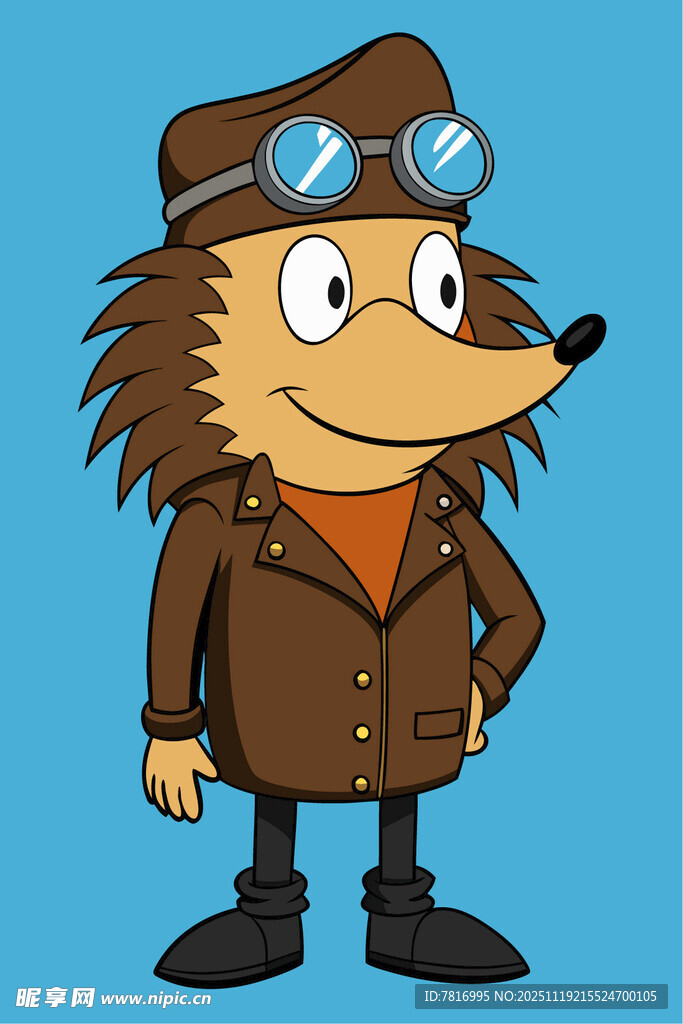 刺猬飞行员卡通形象