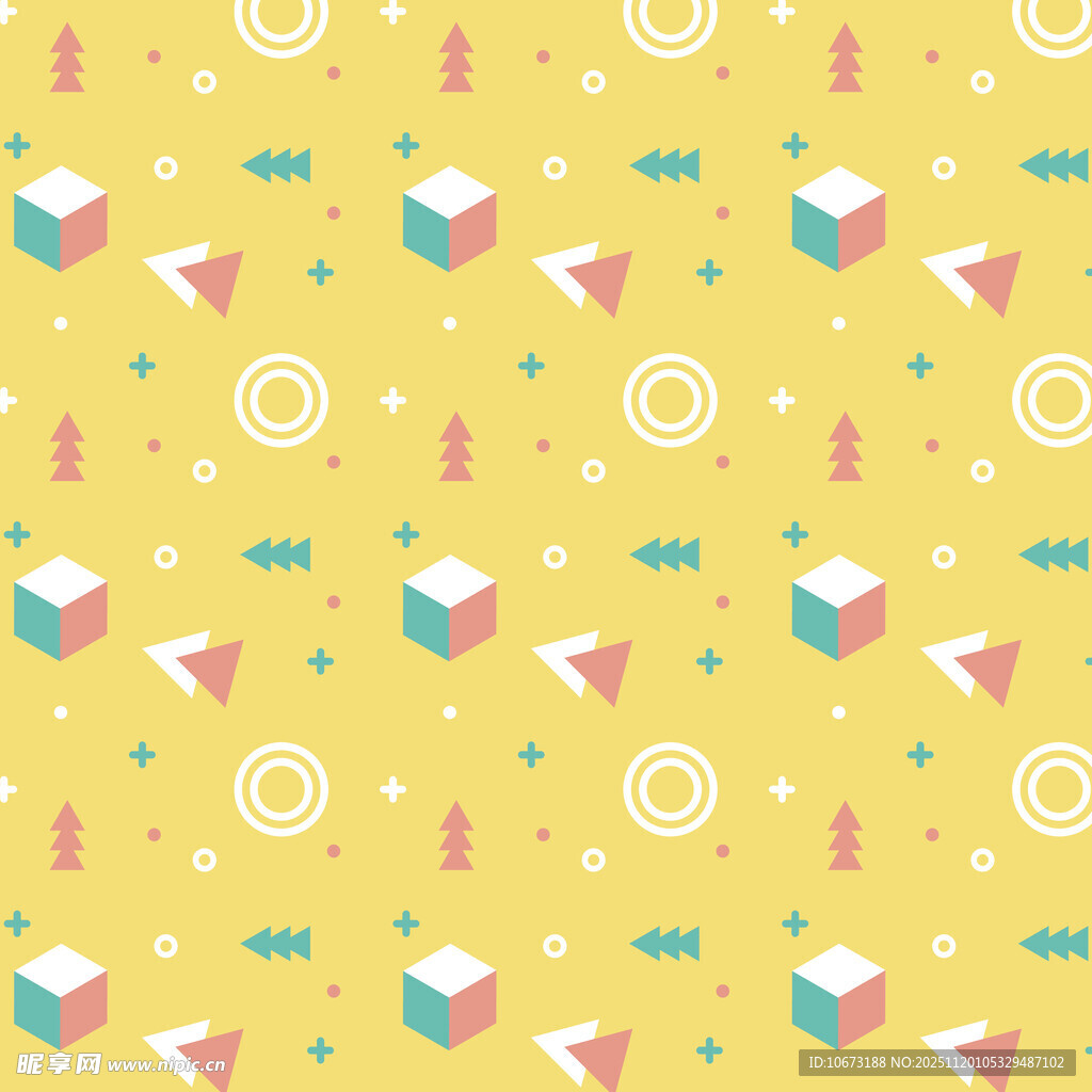 几何图案黄色背景无缝图
