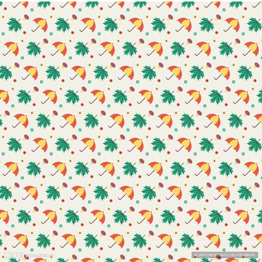 卡通风格动物植物图案背景