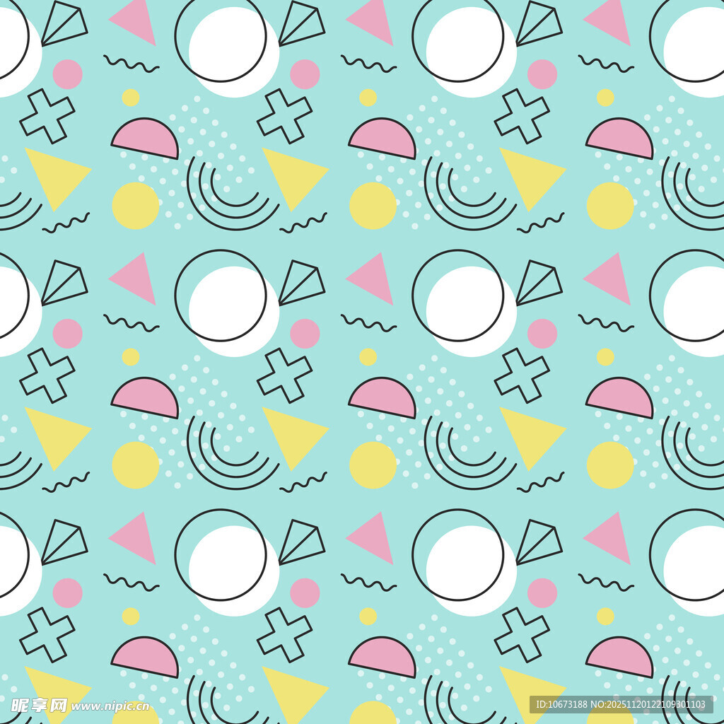 清新可爱卡通图案背景