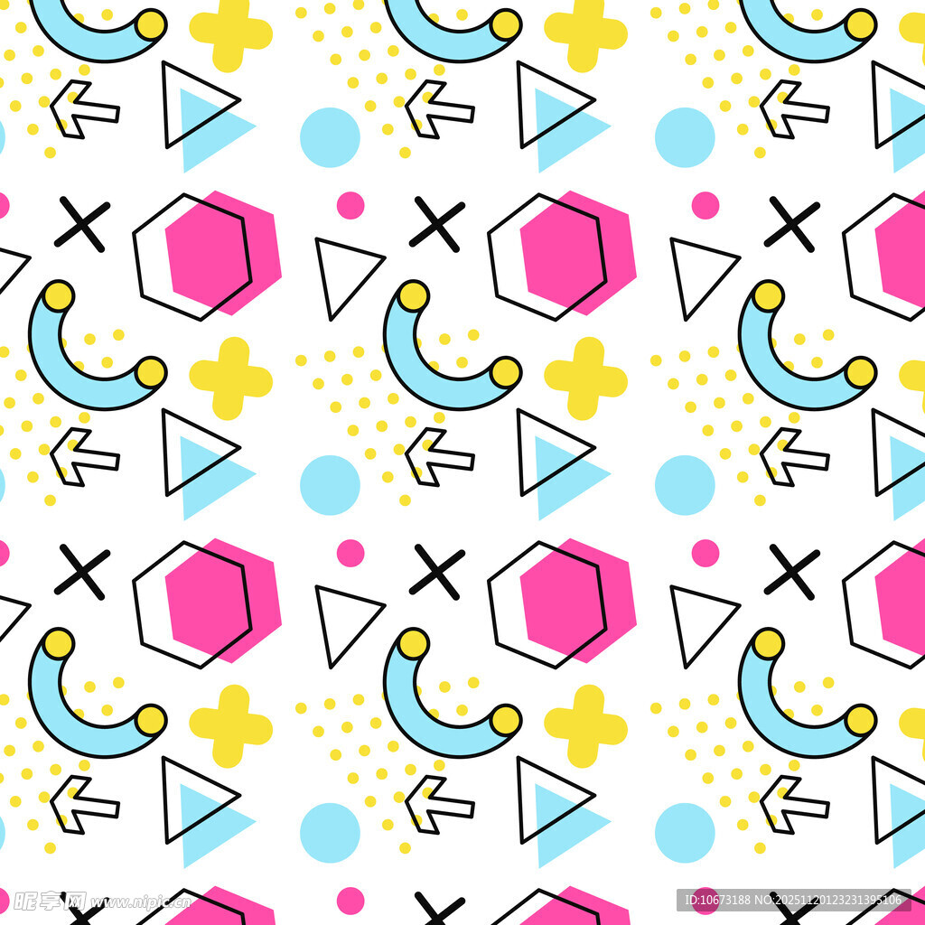 多彩几何图案无缝背景
