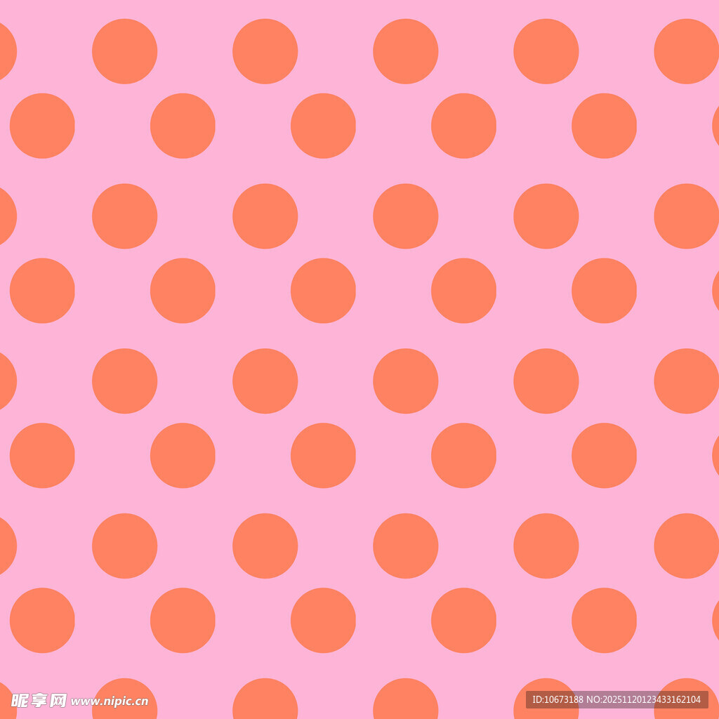 粉色背景橙色波点图案