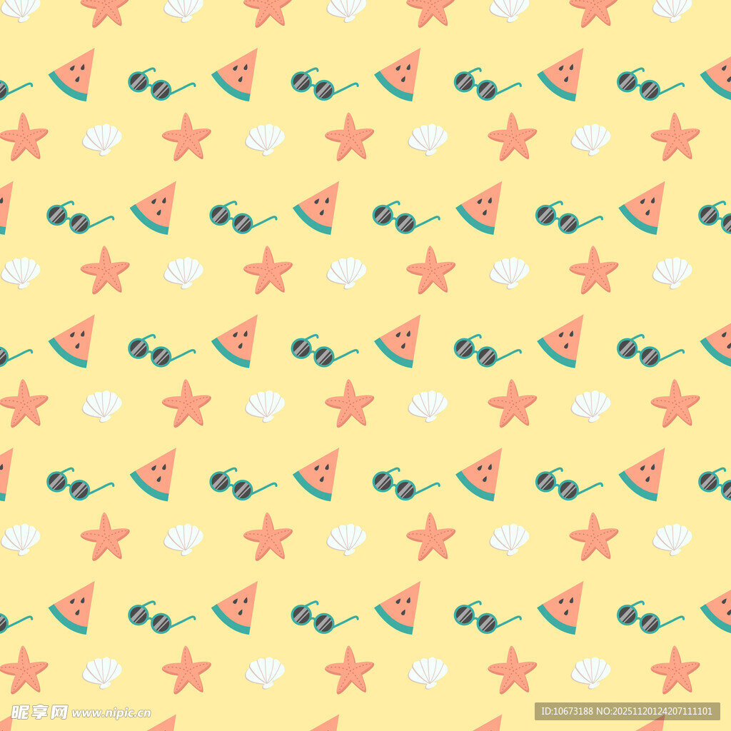 夏日水果星星图案背景