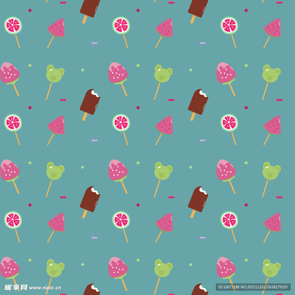 多彩甜蜜棒棒糖背景图案