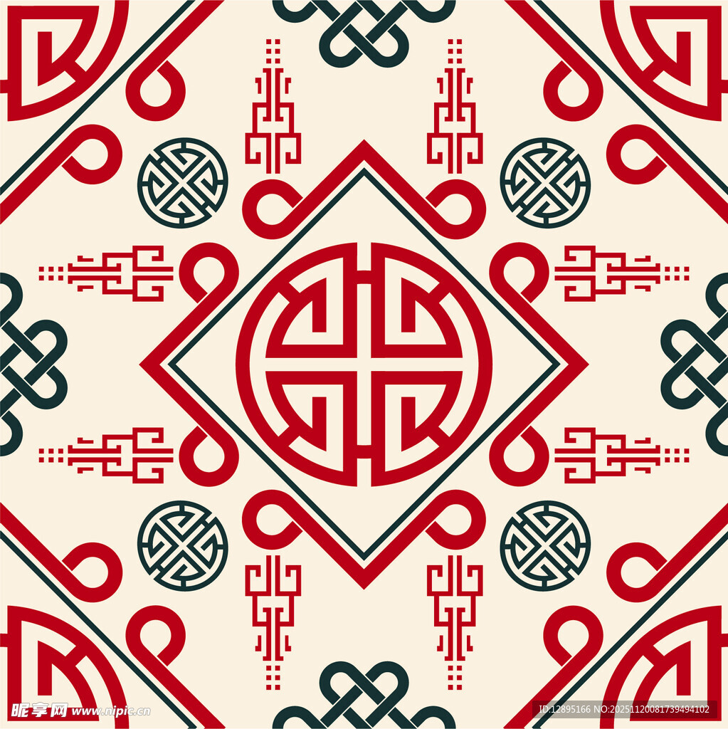 中式传统几何花纹图案