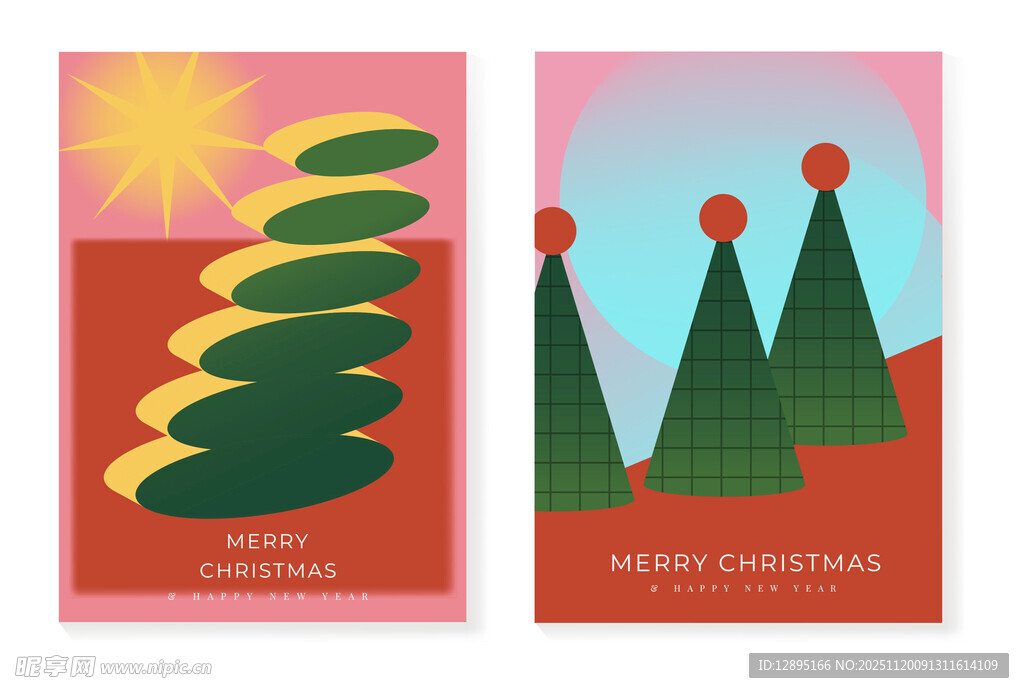 自然风景插画卡片