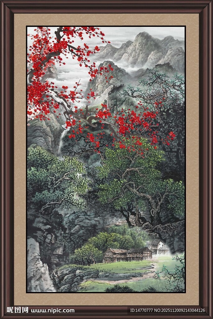 国画梅花 