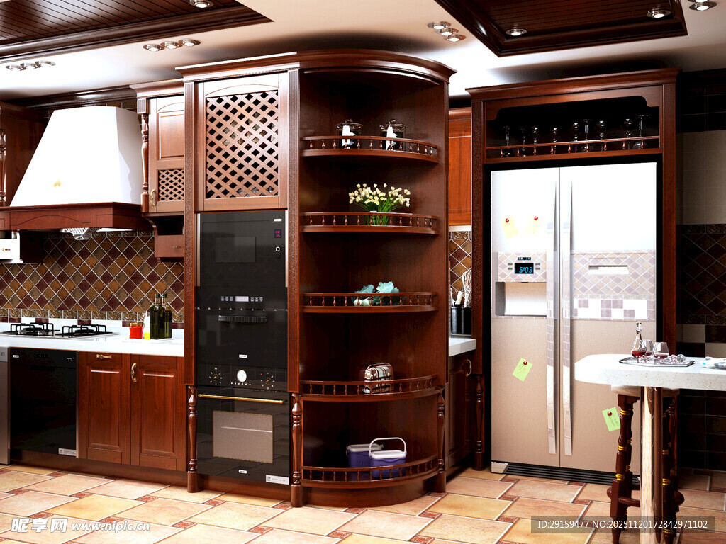 豪华实木厨房橱柜设计