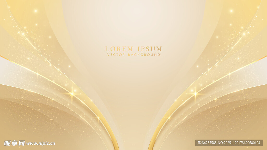 金色梦幻线条背景