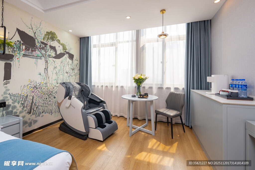 现代温馨医疗康复病房场景