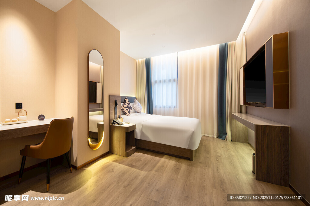 现代简约风格温馨酒店客房