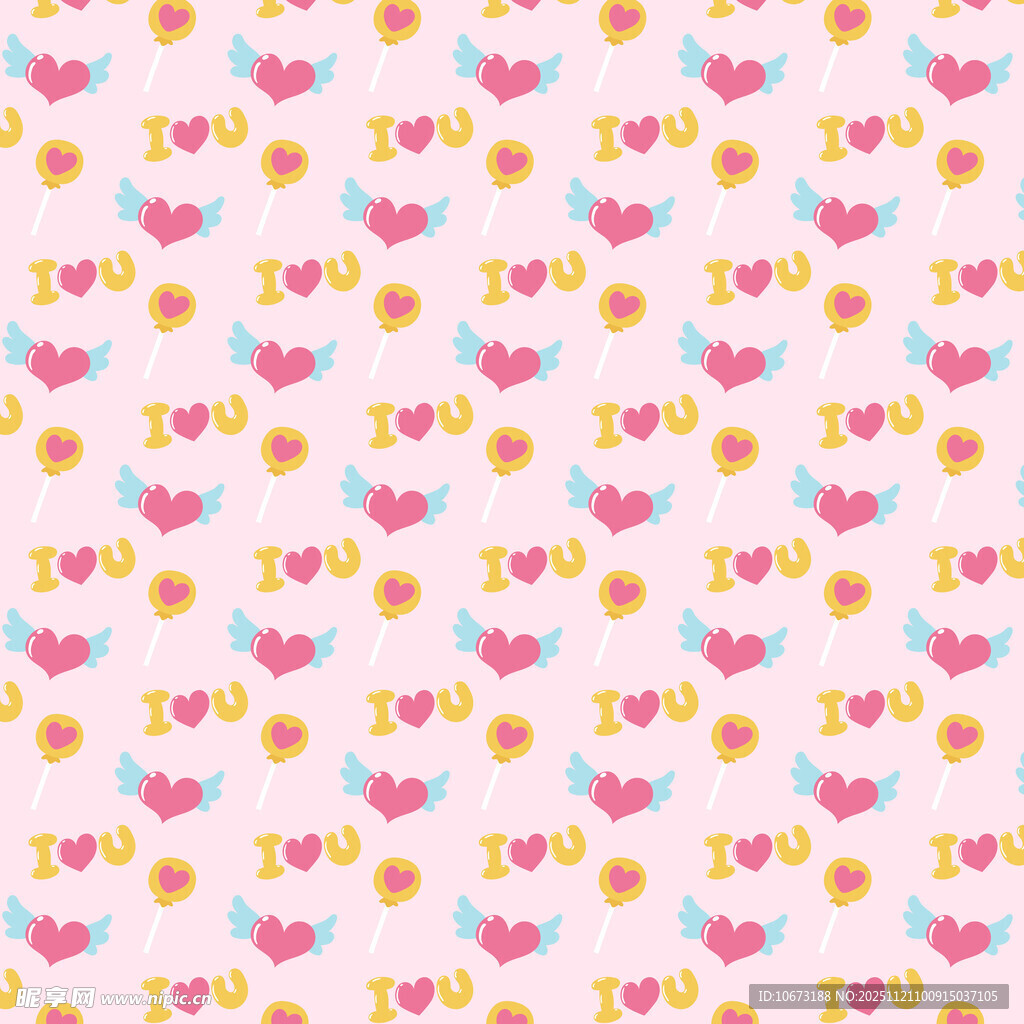 可爱爱心糖果图案背景