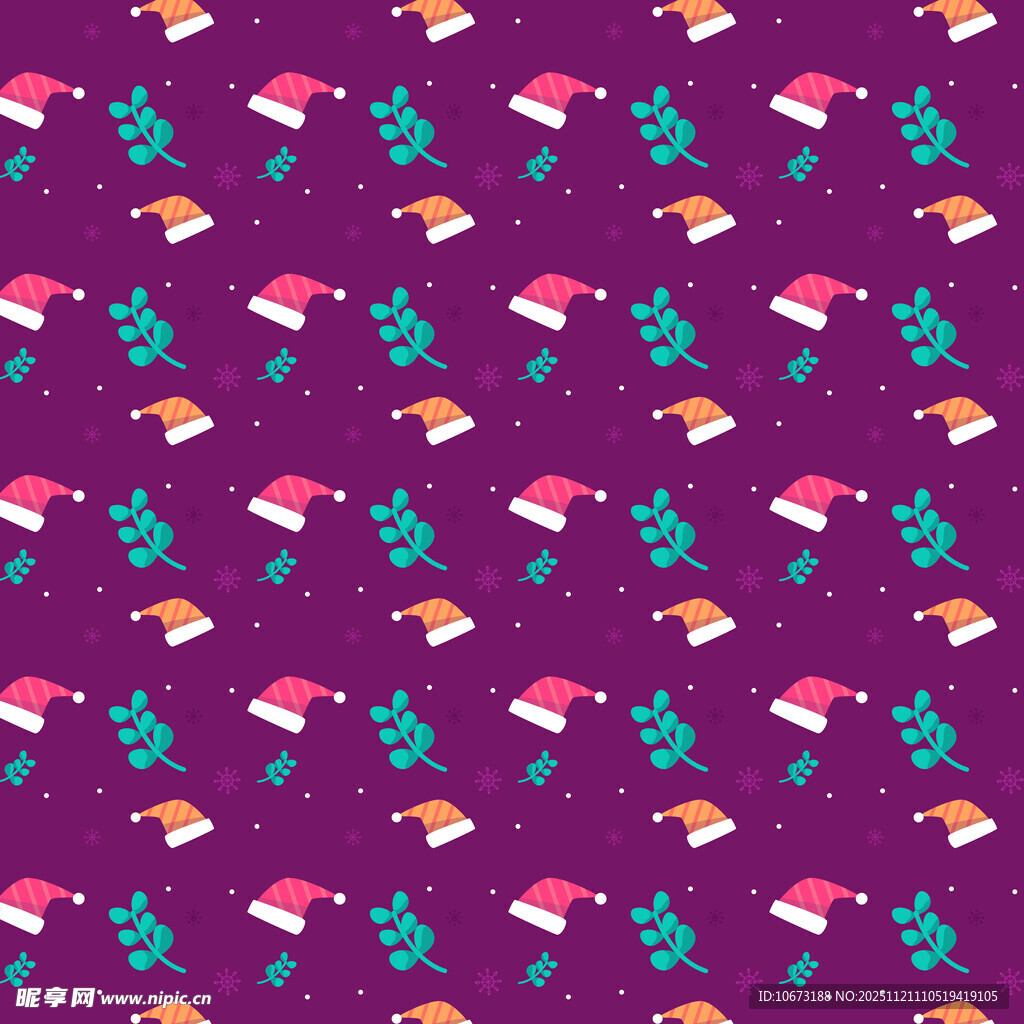 紫色背景热带风图案